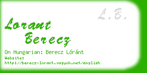lorant berecz business card